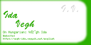 ida vegh business card